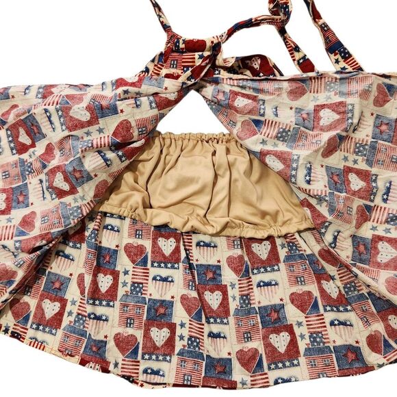 Sleeveless Top For Women Large American Flag Hearts Printed Halter Neck Open Top - Picture 3 of 6